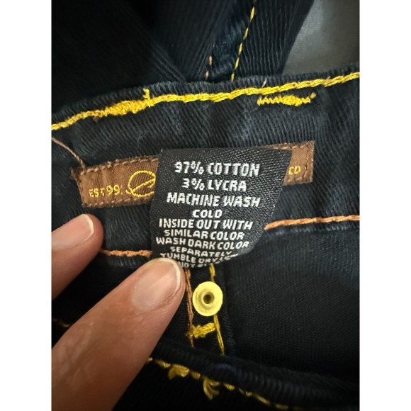 Southpole Jeans Womens 20 Blue Dark Wash Wide Leg Baggy Embroidered Pockets - Picture 7 of 7